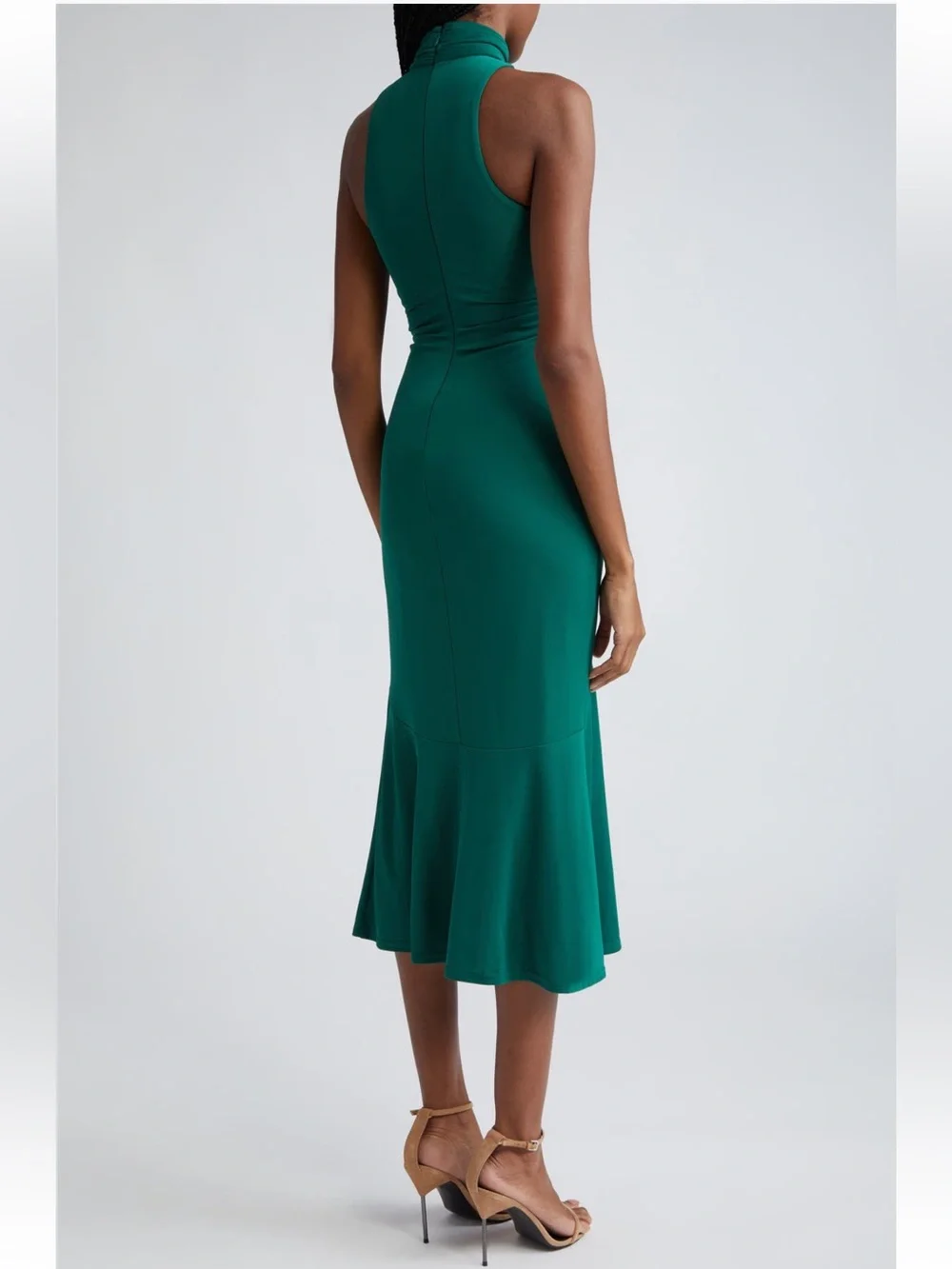 Cing à Sept Rori Sleeveless Turtleneck Midi Dress Malachite Green size 12 NWT